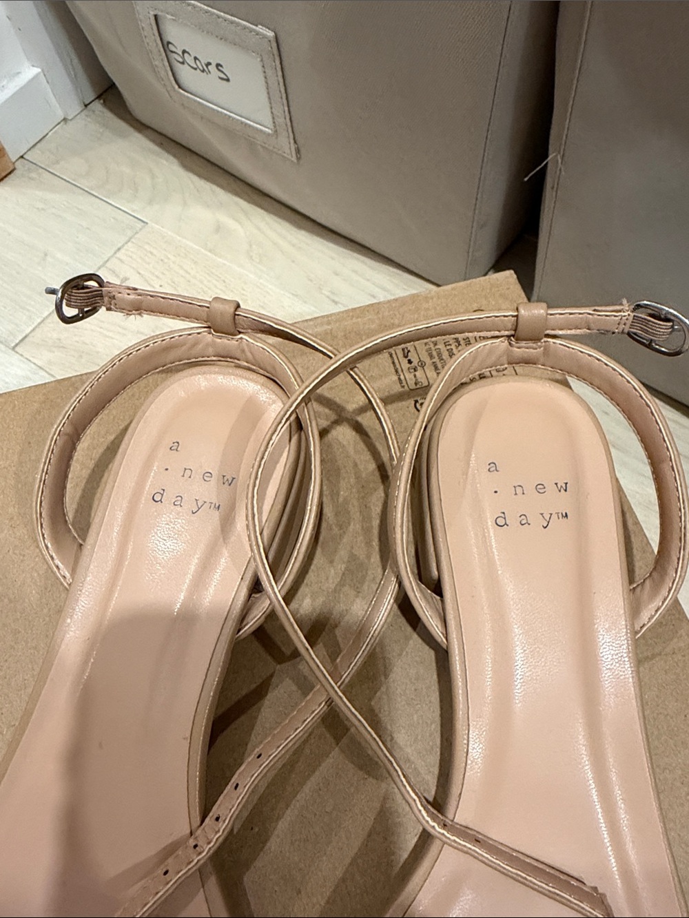 a new day Beige Square-Toe Ankle-Strap Sandals - Picture 2 of 5